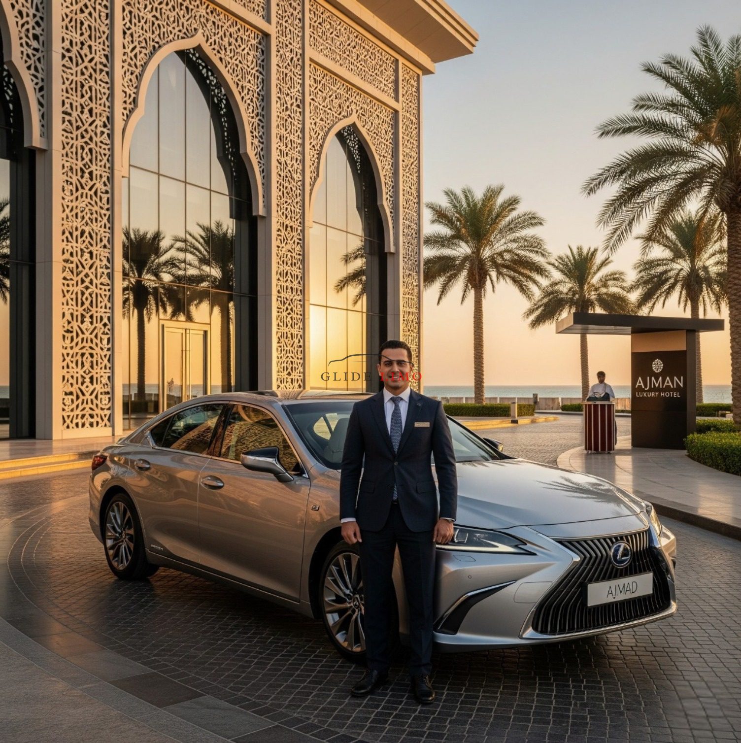Lexus ES 350 Hybrid 2025 by glidelimo with Chauffeur Service
