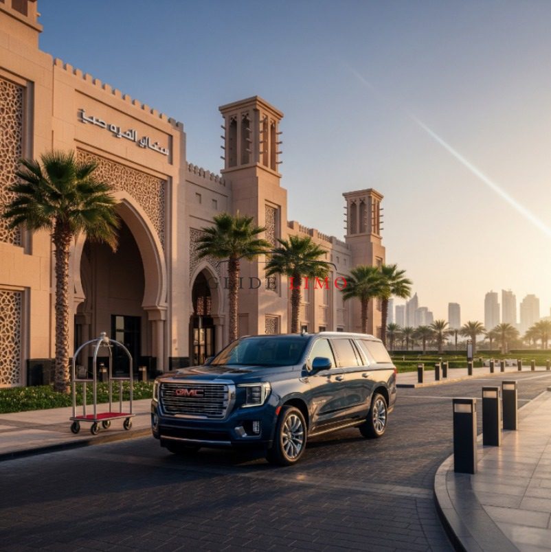 GMC Yukon XL 2025 with driver in al ain by glidelimo with Chauffeur Service