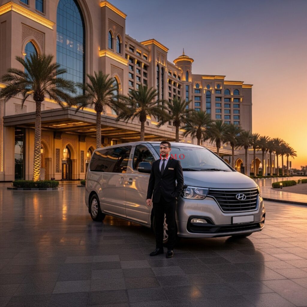 Hyundai H1 - 11 Pax 2023 with driver in dubai by glidelimo