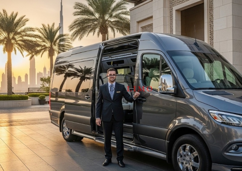 Rent Mercedes Benz Sprinter - 19 Pax 2025 with driver in dubai by glidellimo