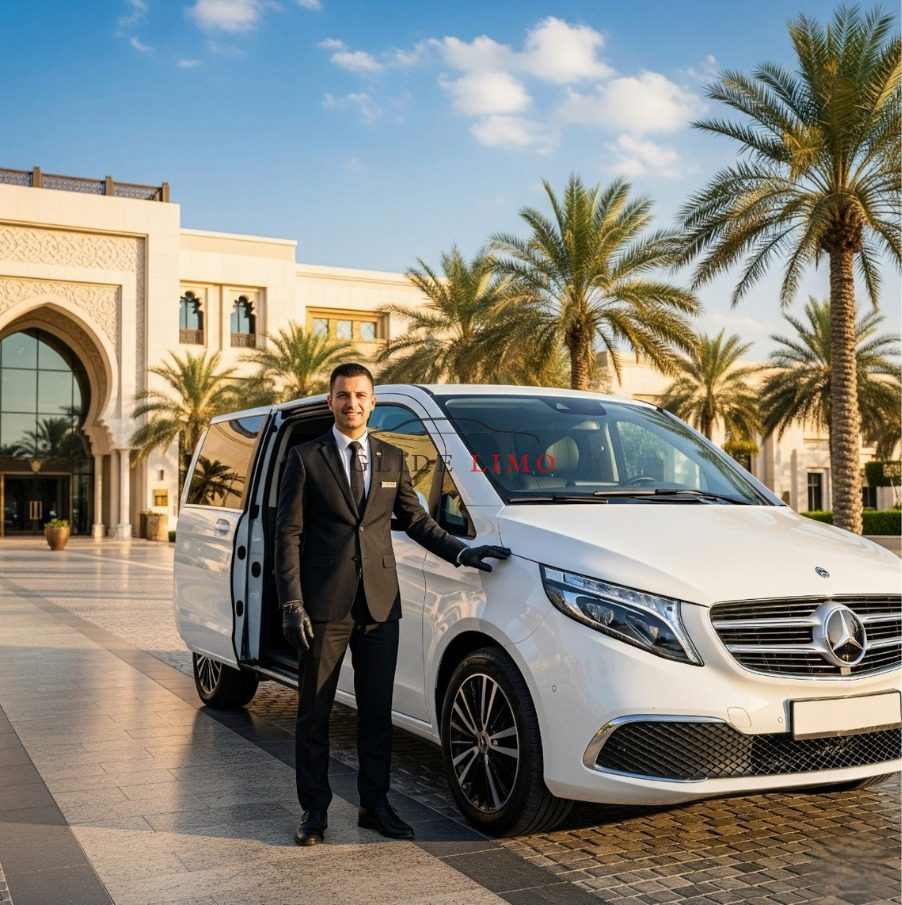 Mercedes Benz V 250 2024 with driver in dubai by glidelimo