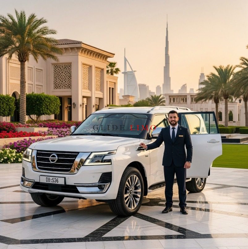 Nissan Patrol Platinum 2023 by glidelimo with Chauffeur Service
