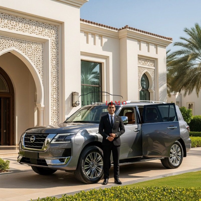 Rent Nissan Patrol Platinum 2025 by glidelimo with Chauffeur Service