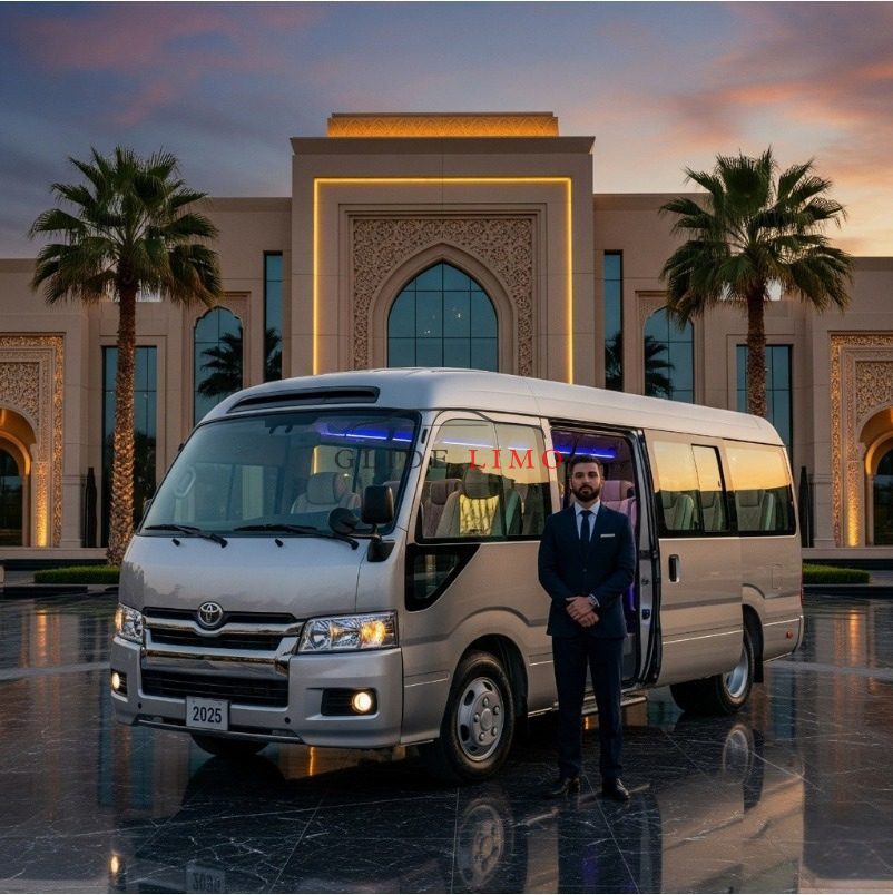 Toyota Coaster 2025 by glidelimo with Chauffeur Service