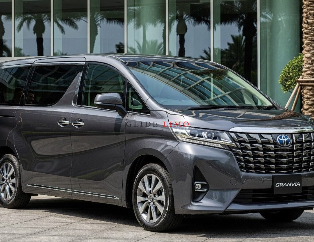 Toyota Granvia 2024 by glidelimo with driver in dubai