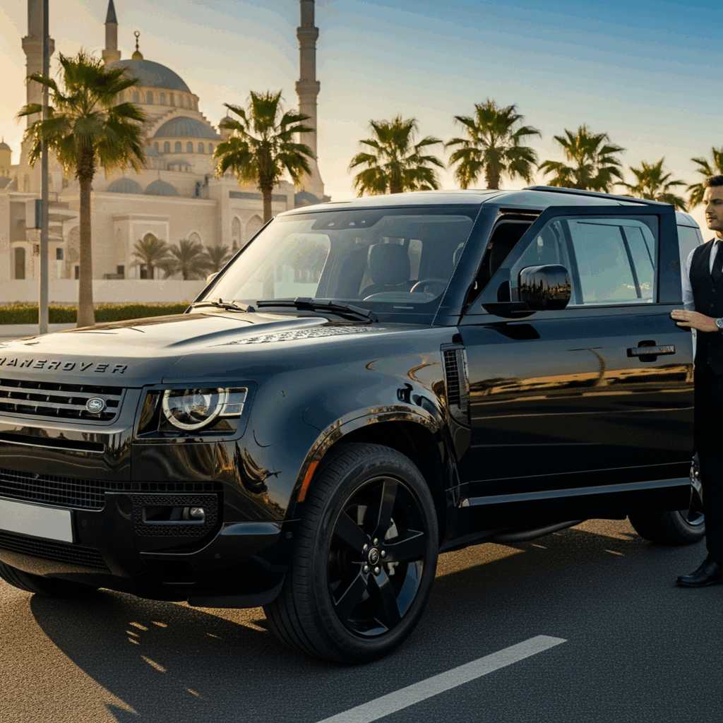 Range Rover Defender x v6 with driver in dubai