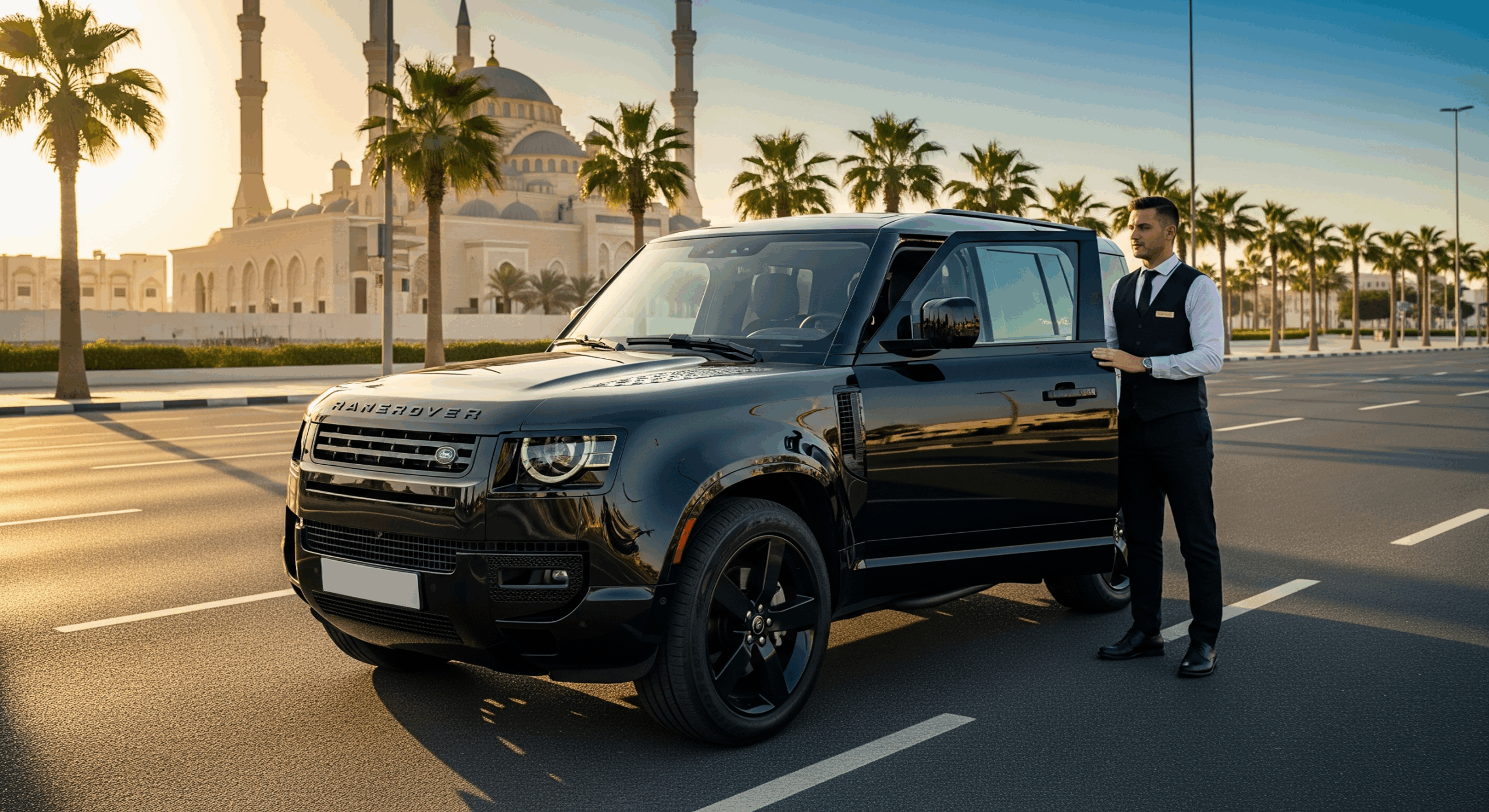 Range Rover Defender x v6 with driver in dubai