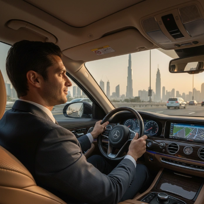 full day car with driver in dubai