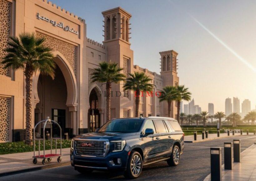 GMC Yukon XL 2025 with driver in al ain by glidelimo with Chauffeur Service