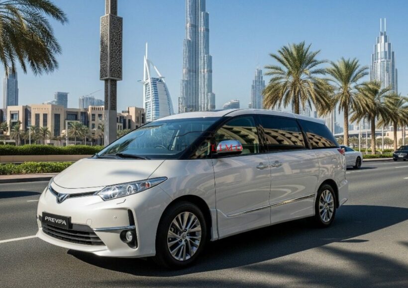 Toyota Previa 2021 with driver in dubai by glidelimo
